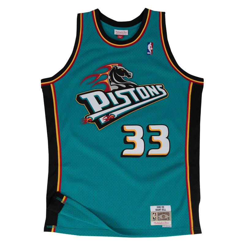 BAJU BASKET MITCHELL N NESS Grant Hill Detroit Pistons Road 1998-99 Swingman Jersey